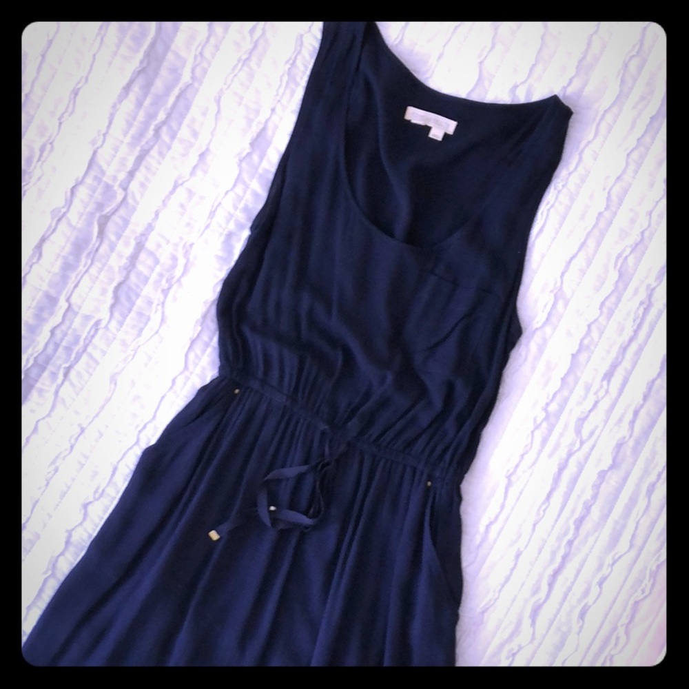 Navy and gold dress